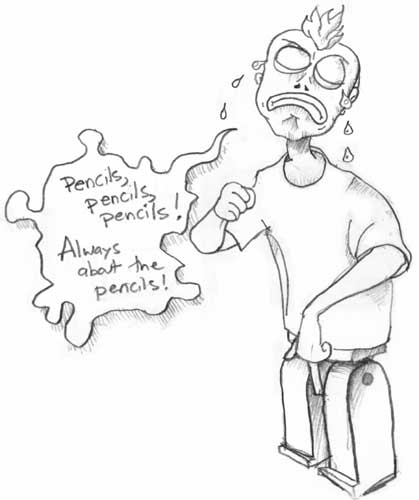 Upset Pencils Guy